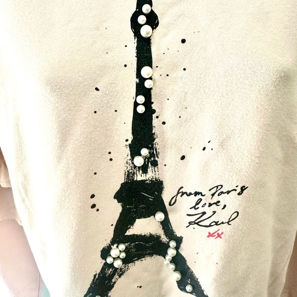 Karl Lagerfeld Eifel Tower Crewneck Sweatshirt XS - Picture 4 of 8